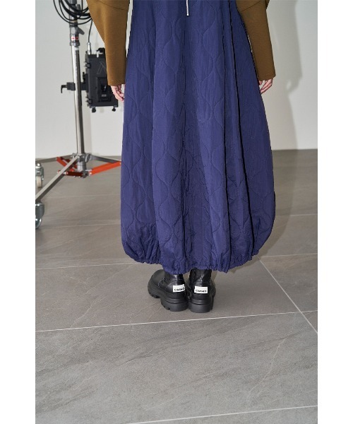 ワンピース OMMO QUILTING DOCKING VOLUME OP BLACK セール】QUILTING DOCKING VOLUME OP（ワンピース）｜OMMO（オーエム