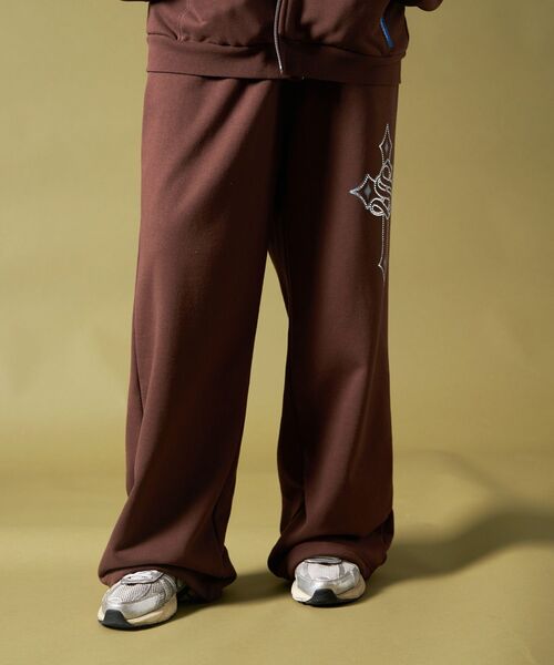 SEQUENZ（シークエンズ）】CROSS RHINE STONE SWEAT PANTS / ライン