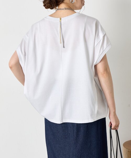 Jena espace merveilleux(ジェナ エスパスメルヴェイユ)の「バックファスナーポケットT(Tシャツ/カットソー・レディース・ブルー/オフホワイト/ブラック・FREE)」の10枚目の写真