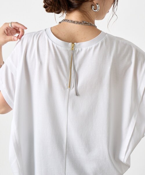 Jena espace merveilleux(ジェナ エスパスメルヴェイユ)の「バックファスナーポケットT(Tシャツ/カットソー・レディース・ブルー/オフホワイト/ブラック・FREE)」の12枚目の写真