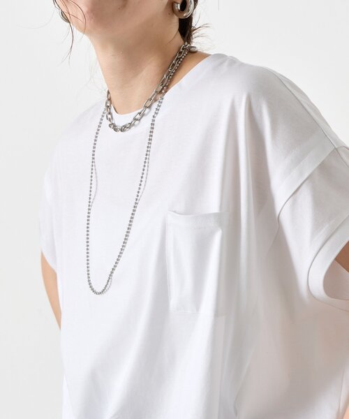 Jena espace merveilleux(ジェナ エスパスメルヴェイユ)の「バックファスナーポケットT(Tシャツ/カットソー・レディース・ブルー/オフホワイト/ブラック・FREE)」の13枚目の写真
