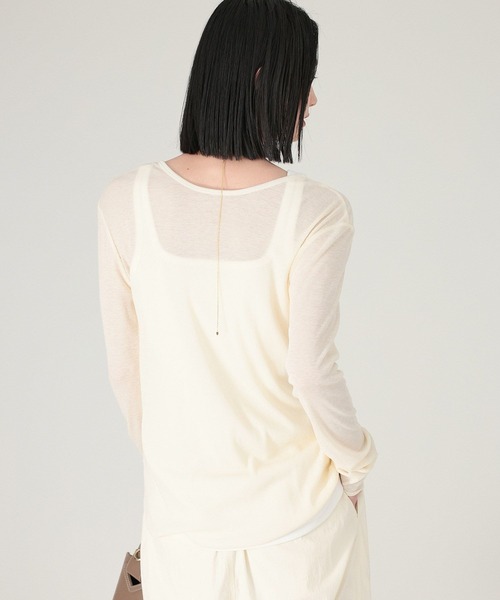 BABYLONE（バビロン）の「2WAYストレッチウールテレコ（カーディガン/ボレロ・レディース・チャコール/アイボリー・フリー）」の13枚目の写真