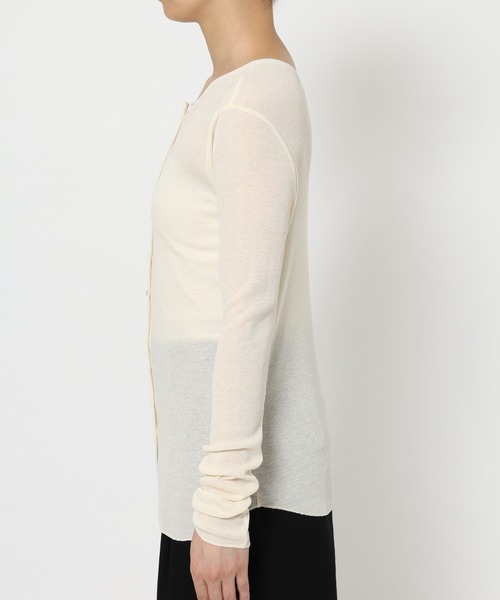 BABYLONE（バビロン）の「2WAYストレッチウールテレコ（カーディガン/ボレロ・レディース・チャコール/アイボリー・フリー）」の18枚目の写真