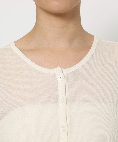 BABYLONE（バビロン）の「2WAYストレッチウールテレコ（カーディガン/ボレロ・レディース・チャコール/アイボリー・フリー）」の21枚目の写真