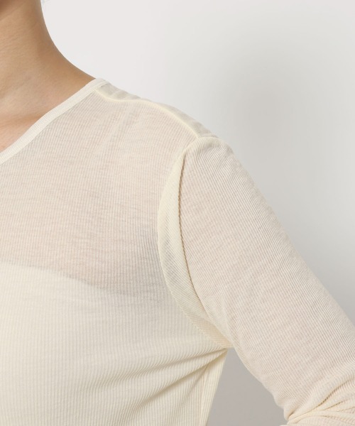 BABYLONE（バビロン）の「2WAYストレッチウールテレコ（カーディガン/ボレロ・レディース・チャコール/アイボリー・フリー）」の22枚目の写真