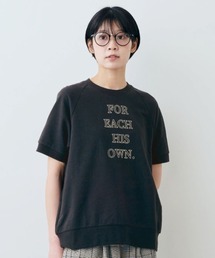 THREE FIFTY STANDARD 半袖ミニ裏毛のロゴトップス