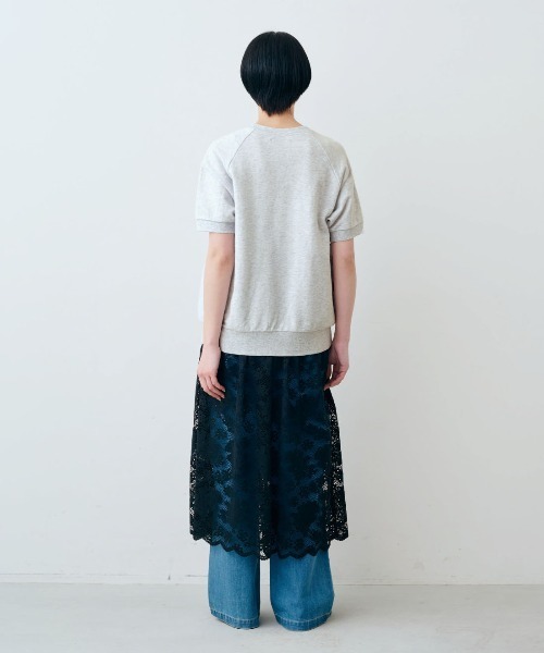 THREE FIFTY STANDARD(スリーフィフティースタンダード)の「THREE FIFTY STANDARD 半袖ミニ裏毛のロゴトップス(Tシャツ/カットソー・レディース・ブラック/ライトグレー・M/L/LL)」の8枚目の写真