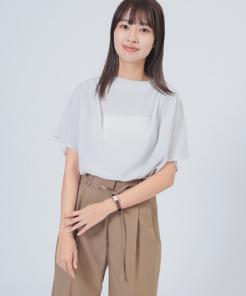 Demi-Luxe BEAMS（デミルクス ビームス）の「タック シアー ブラウス（シャツ/ブラウス・レディース・ブラック/ブラック系その他・ONE SIZE）」の5枚目の写真