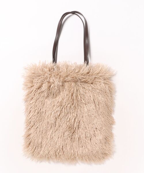 emesuelee(エメスーリー)の「ロングファー トートバッグ(トートバッグ・レディース・ベージュ/モカ/ブラウン・フリー)」の4枚目の写真