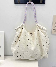 Liaa/ロープデザイン 花柄 さくらんぼ柄 ハート柄 トートバッグ A18671