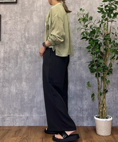 Right-on(ライトオン)の「HONEYSUCKLE ROSE(ハニーサックルローズ)【レディース】【ラク&軽い】ワイドイージーパンツ/セットアップ対応(ウエストゴム/軽量)(その他パンツ・レディース・ブルー/ブラウン/ダークグレー・M/L)」の22枚目の写真