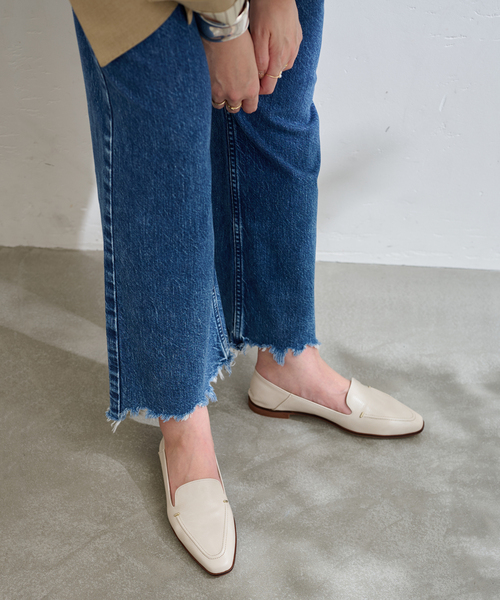 LE TALON（ルタロン）の「《追加》スクエアステッチソフトローファー（ローファー・レディース・アイボリー/ブラウン・21.5/22cm/22.5cm/23cm/23.5cm/24cm/24.5cm/25cm/25.5cm/26cm）」の6枚目の写真