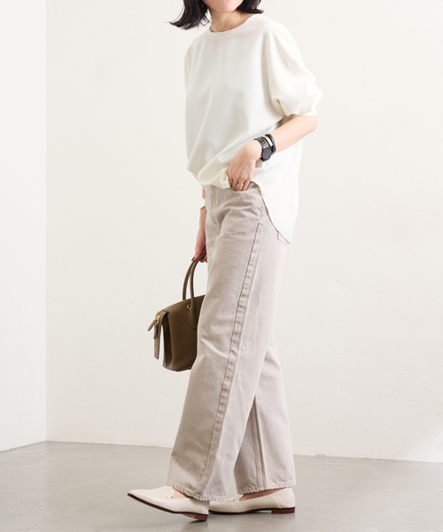 LE TALON（ルタロン）の「《追加》スクエアステッチソフトローファー（ローファー・レディース・アイボリー/ブラウン・21.5/22cm/22.5cm/23cm/23.5cm/24cm/24.5cm/25cm/25.5cm/26cm）」の9枚目の写真