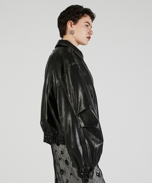 PRANK PROJECT（プランクプロジェクト）の「フライトレザーボンバージャケット / Flight Leather Bomber Jacket（その他アウター・レディース・ブラック/ホワイト・FREE）」の17枚目の写真