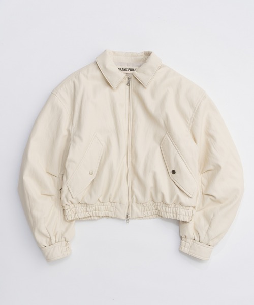 PRANK PROJECT フェイクレザースタジャンブルゾン ホワイト PRANK PROJECT(プランク プロジェクト)｜レザースタジャンブルゾン