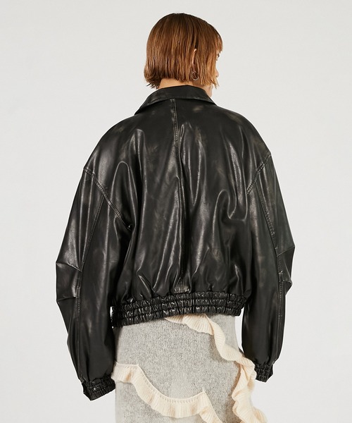 PRANK PROJECT（プランクプロジェクト）の「フライトレザーボンバージャケット / Flight Leather Bomber Jacket（その他アウター・レディース・ブラック/ホワイト・FREE）」の19枚目の写真