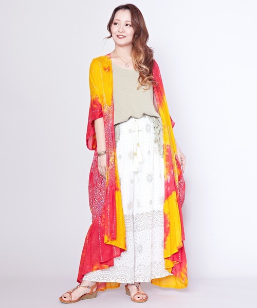 チャイハネ（チャイハネ）の「【チャイハネ】ジンニーヤーロングカーディガン（カーディガン/ボレロ・レディース・レッド/グリーン/ブラック・FREE）」の11枚目の写真