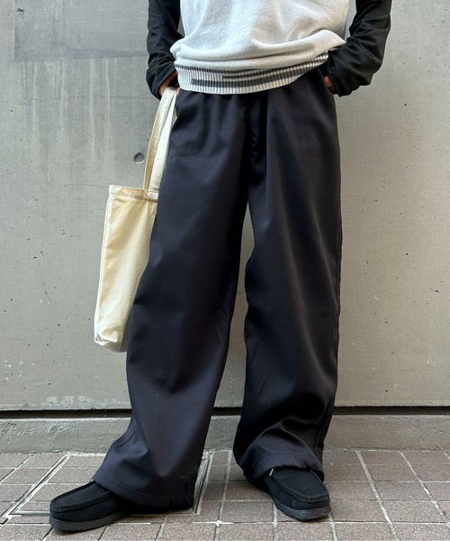 link lot(リンクロット)の「【ウエストバッグゴム】ルーズシルエットストレートトラウザーパンツ(チノパンツ・メンズ・ブラック/ホワイト/ベージュ・M/L)」の16枚目の写真