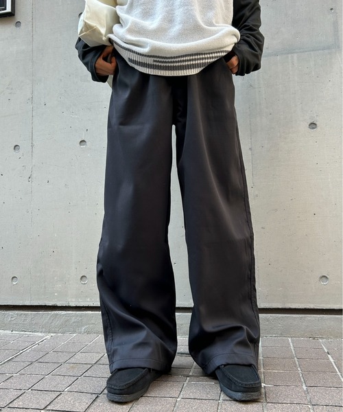link lot(リンクロット)の「【ウエストバッグゴム】ルーズシルエットストレートトラウザーパンツ(チノパンツ・メンズ・ブラック/ホワイト/ベージュ・M/L)」の4枚目の写真