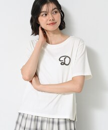 【洗える】チュール刺繍Tシャツ