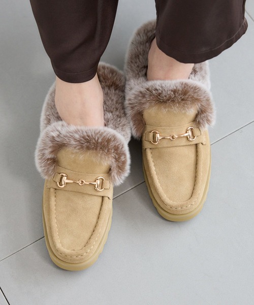 BARNYARDSTORM(バンヤードストーム)の「BARNYARDSTORM / ARTESANOS(アルテサノス) / ファーローファー(ローファー・レディース・ベージュ・38/37)」の7枚目の写真