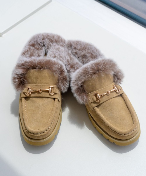 BARNYARDSTORM(バンヤードストーム)の「BARNYARDSTORM / ARTESANOS(アルテサノス) / ファーローファー(ローファー・レディース・ベージュ・38/37)」の8枚目の写真