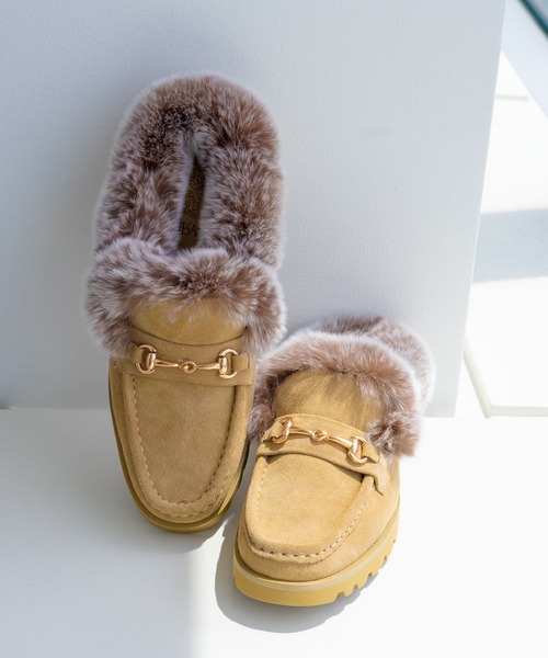 BARNYARDSTORM(バンヤードストーム)の「BARNYARDSTORM / ARTESANOS(アルテサノス) / ファーローファー(ローファー・レディース・ベージュ・38/37)」の9枚目の写真