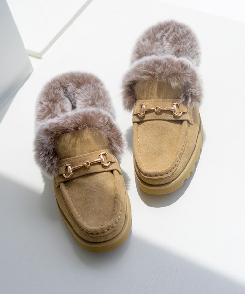 BARNYARDSTORM(バンヤードストーム)の「BARNYARDSTORM / ARTESANOS(アルテサノス) / ファーローファー(ローファー・レディース・ベージュ・38/37)」の10枚目の写真