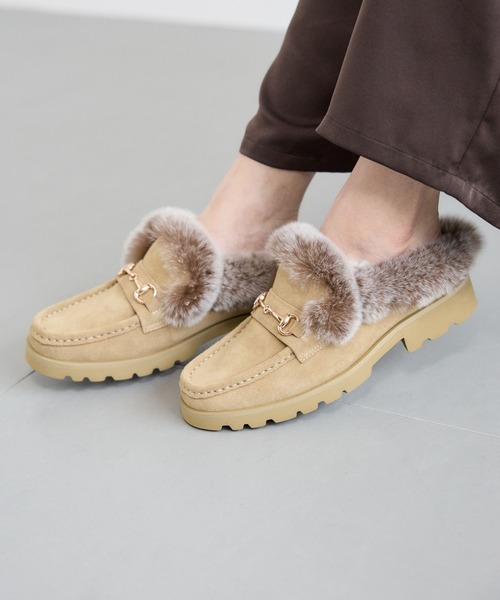 BARNYARDSTORM(バンヤードストーム)の「BARNYARDSTORM / ARTESANOS(アルテサノス) / ファーローファー(ローファー・レディース・ベージュ・38/37)」の11枚目の写真