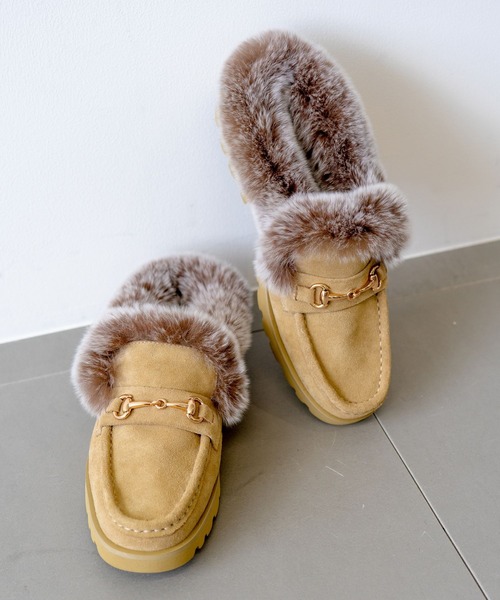 BARNYARDSTORM(バンヤードストーム)の「BARNYARDSTORM / ARTESANOS(アルテサノス) / ファーローファー(ローファー・レディース・ベージュ・38/37)」の12枚目の写真