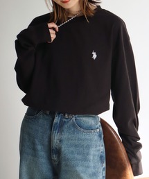 【U.S. POLO ASSN./ユーエスポロアッスン】 ロゴ刺繍 ロングスリーブ Tシャツ