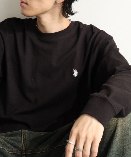 U.S. POLO ASSN.(ユーエスポロアッスン)の「【U.S. POLO ASSN./ユーエスポロアッスン】 ロゴ刺繍 ロングスリーブ Tシャツ(Tシャツ/カットソー・メンズ・ブラック/オフホワイト/グリーン/ネイビー/ライトベージュ/ブルーグレー/オートミール・LL/L/M)」の17枚目の写真