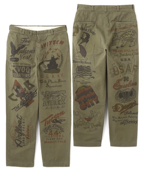 AVIREX(アヴィレックス)の「《RESTORE COLLECTION》60’s ARMY CHINO PANTS "ARCHIVE GRAPHIC" / 60年代 アーミーチノパンツ アーカイブグラフィック / AVIREX / アヴィレックス(チノパンツ・メンズ・オリーブ/カーキ・XX-LARGE/X-LARGE/LARGE/MEDIUM)」の2枚目の写真