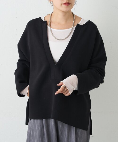 SHENERY（シーナリー）の「袖シアーカットソー（Tシャツ/カットソー・レディース・ブラック/オフホワイト/ピンク/ブラウン・FREE）」の2枚目の写真