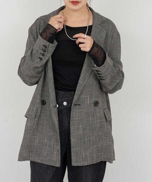 SHENERY（シーナリー）の「袖シアーカットソー（Tシャツ/カットソー・レディース・ブラック/オフホワイト/ピンク/ブラウン・FREE）」の3枚目の写真