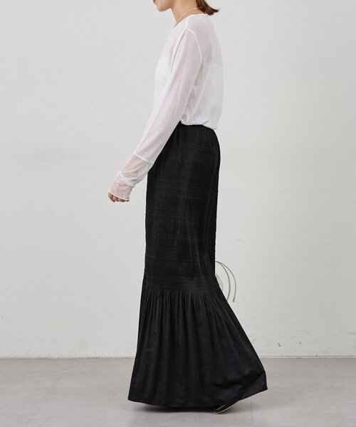 SHENERY（シーナリー）の「袖シアーカットソー（Tシャツ/カットソー・レディース・ブラック/オフホワイト/ピンク/ブラウン・FREE）」の10枚目の写真