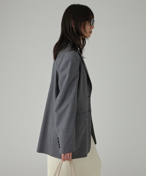 BABYLONE（バビロン）の「【多機能素材】シングルオーバージャケット（テーラードジャケット・レディース・グレー/チャコール・フリー）」の8枚目の写真