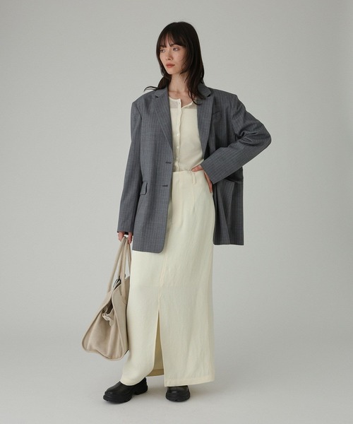 BABYLONE（バビロン）の「【多機能素材】シングルオーバージャケット（テーラードジャケット・レディース・グレー/チャコール・フリー）」の12枚目の写真