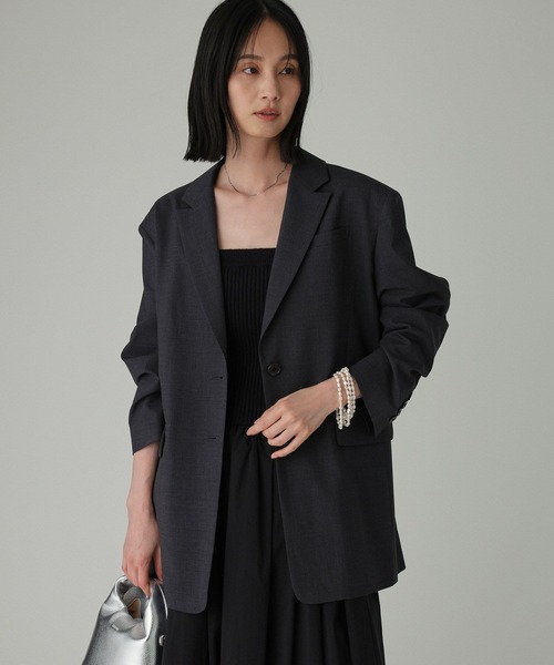 BABYLONE（バビロン）の「【多機能素材】シングルオーバージャケット（テーラードジャケット・レディース・グレー/チャコール・フリー）」の15枚目の写真
