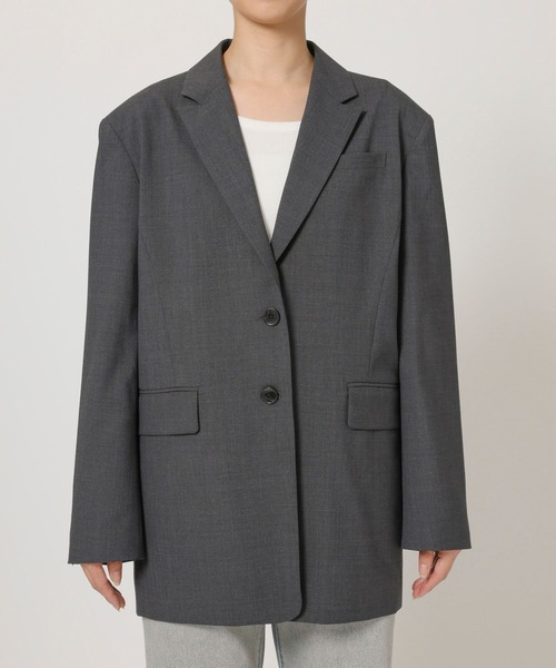 BABYLONE（バビロン）の「【多機能素材】シングルオーバージャケット（テーラードジャケット・レディース・グレー/チャコール・フリー）」の19枚目の写真