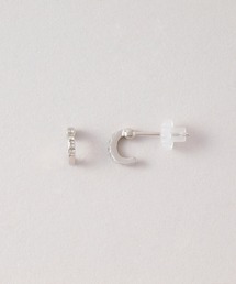 ◆金属アレルギー対応◆◆made in japan◆【純金厚メッキ】ビジューライン　極小ミニマルカーブピアス
