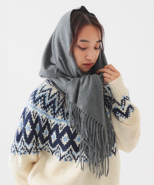 B:MING by BEAMS（ビーミングバイビームス）の「カラー ソリッド ストール（マフラー・レディース・チャコールグレー/ブルー系その他2/オフホワイト/ブラウン系その他2・ONE SIZE）」の3枚目の写真