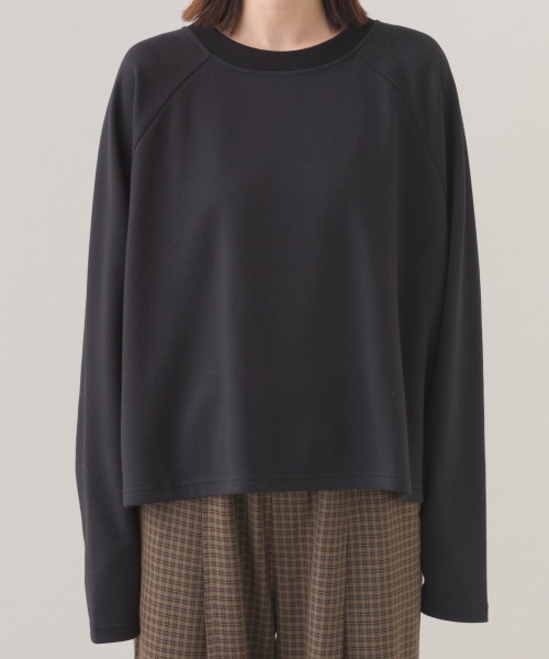 OMNES（オムネス）の「ダンボールニット×オーガンジー 2WAYレイヤードプルオーバー長袖（アンサンブル・レディース・ブラック/グレイッシュベージュ・FREE）」の20枚目の写真