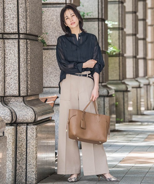 セール】タックレスワイドチノパンツ≪洗濯機で洗える≫（チノパンツ