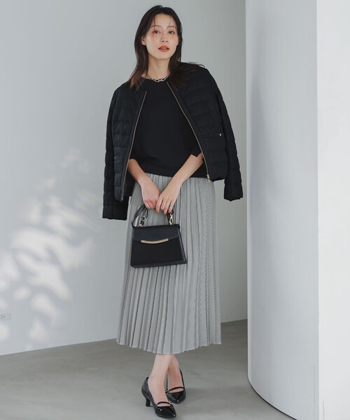 2WAY】ツイードノーカラー ダウンジャケット（ダウンジャケット/コート