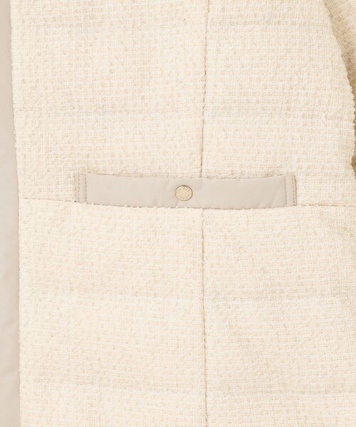 2WAY】ツイードノーカラー ダウンジャケット（ダウンジャケット/コート