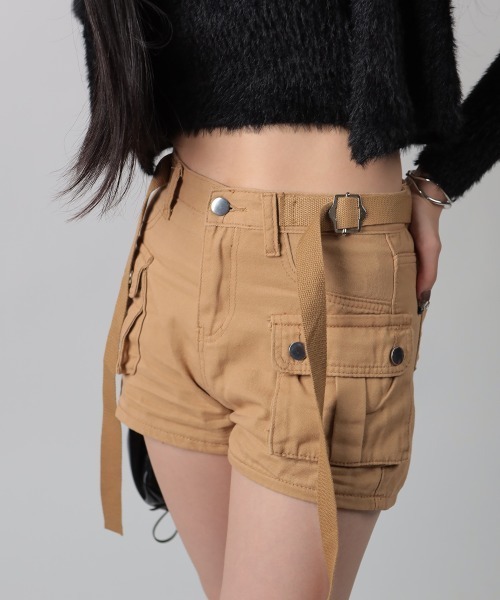 NANAHACHI(ナナハチ)の「ベルト付き コンパクトカーゴショートパンツ(カーゴパンツ・レディース・ブラック/ベージュ・SMALL/MEDIUM)」の21枚目の写真