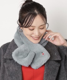 未使用　MACKINTOSH グレー フリンジ付きマフラー マッキントッシュ バッキンガムベア ワッペン付 無地 マフラー【公式