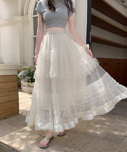 サテンチュールスカート（スカート）｜by LEGNA（バイレグナ）の