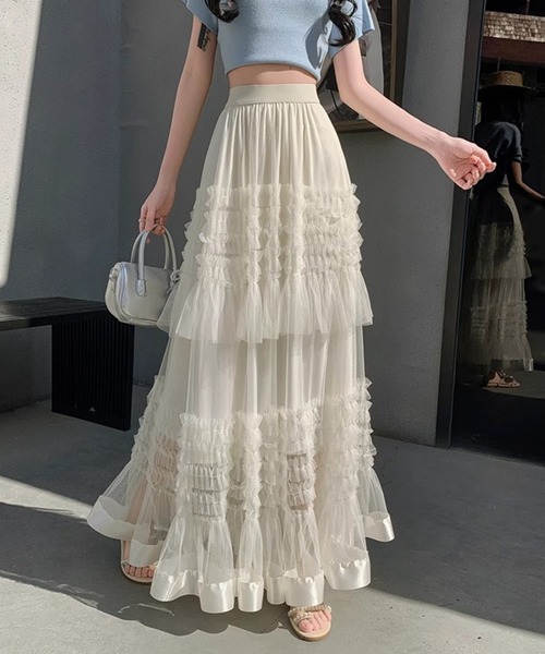 サテンチュールスカート（スカート）｜by LEGNA（バイレグナ）の